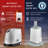 SALAV Complete Standing Garment Steamer with Pivoting Ironing Board & Auto Shut Off in Gray