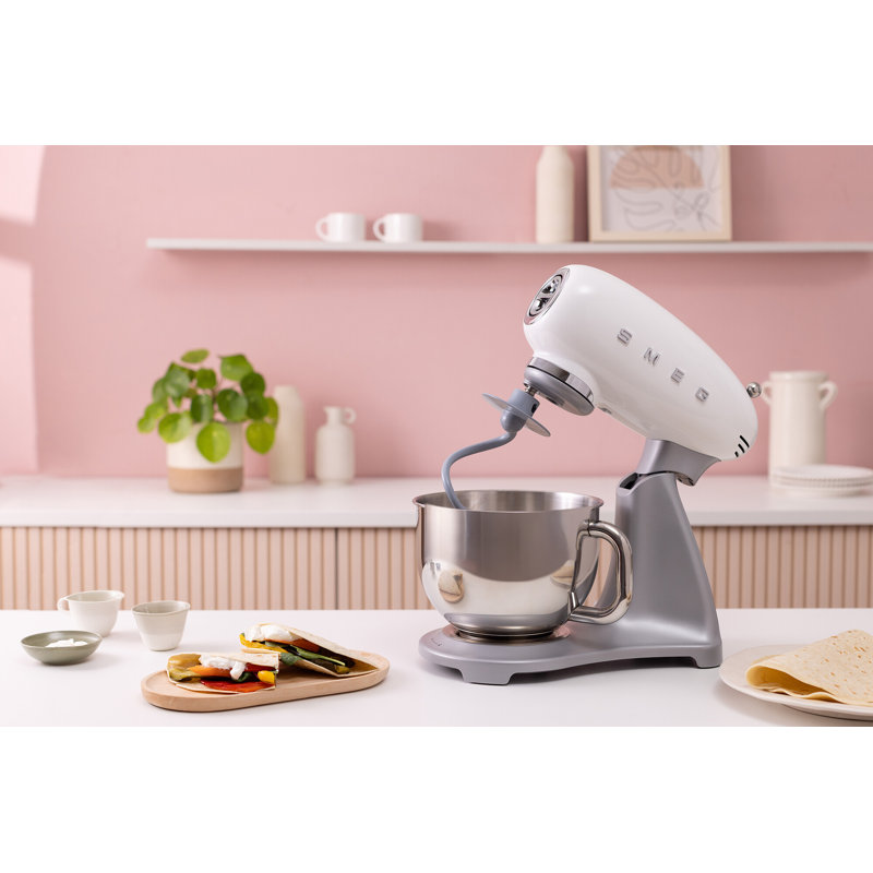 50's Classico Half-Color Stand Mixer in White, White