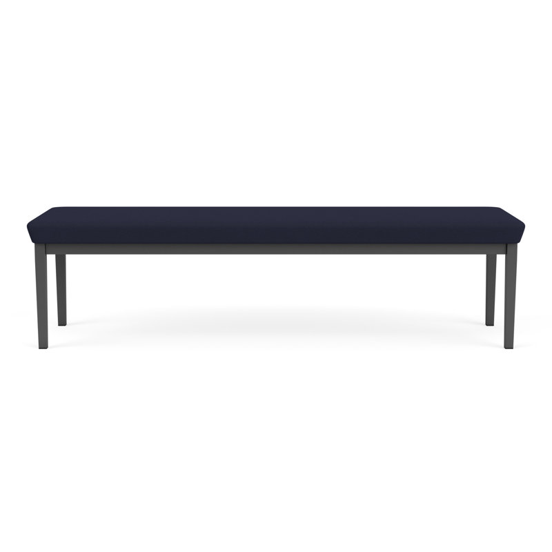 Structure en métal 3 places Lenox, Gris anthracite, Bleu marine Visite Libre - Tissu uni