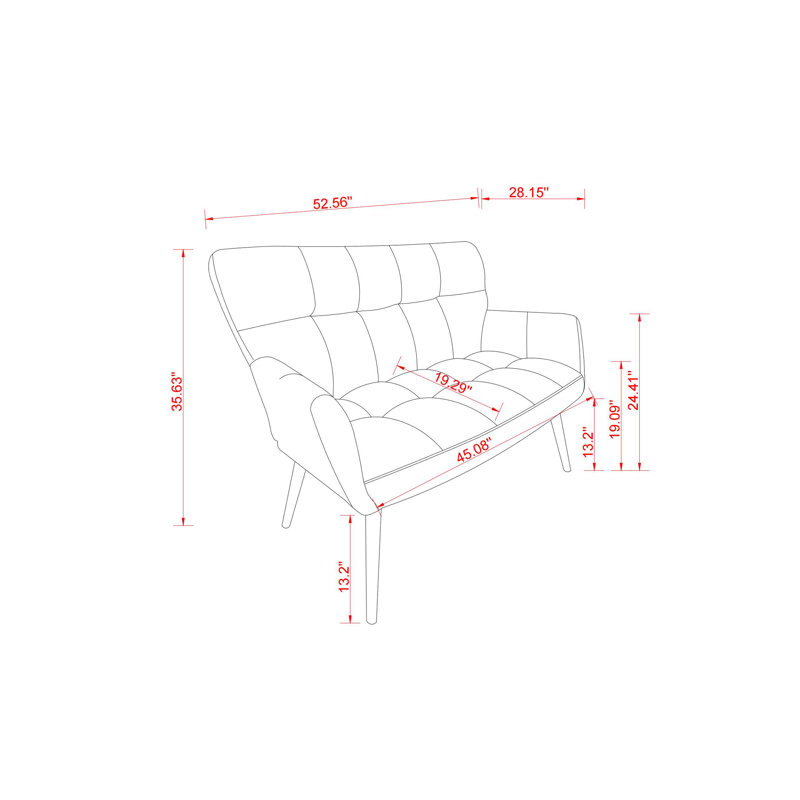 Comfortable And Stylish Loveseat Sofa For Relaxing And Entertaining, White