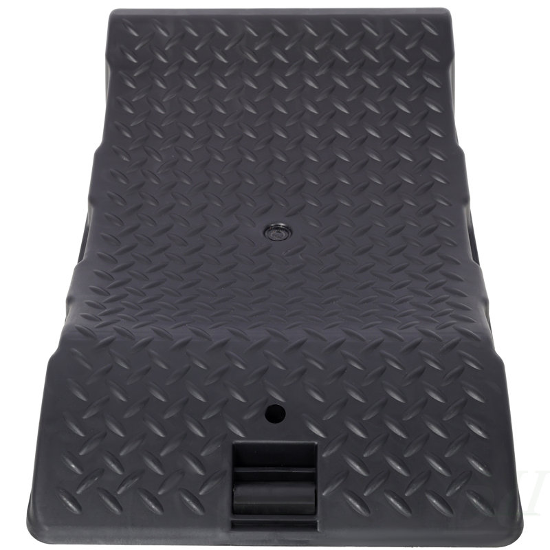 Ensemble de 2 rampes de protection pour pneu, rampes de roue de pneu de voiture, conception en plastique dur antidérapant, noir