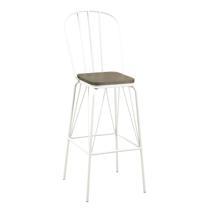 Hardnett Bar & Counter Stool, White, Bar Stool (30" Seat Height)