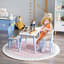 HOMCOM 3 Pcs Kids Table & Chairs Set Wood Legs Safe Corners Cute Stars Blue