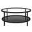Chiang 36" Glass And Steel Round Coffee Table With Shelf