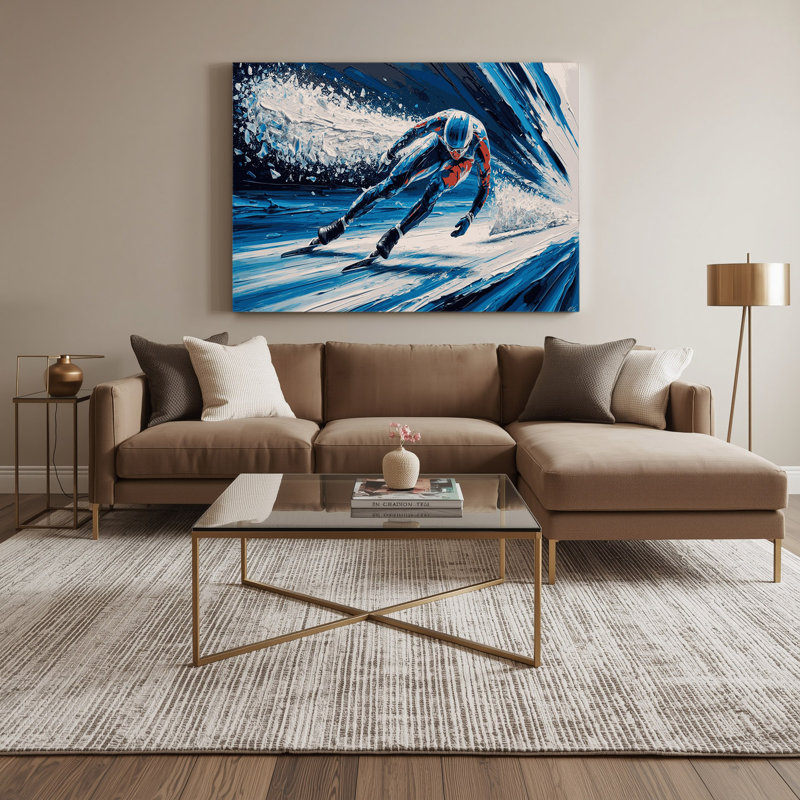 Art mural sur toile gris Sports Speed Skating, H 11 po x l 14 po