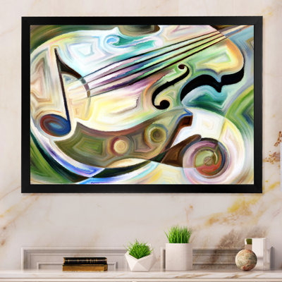 «Colorful Abstract Guitar Iv», reproduction d'art sur toile encadrée