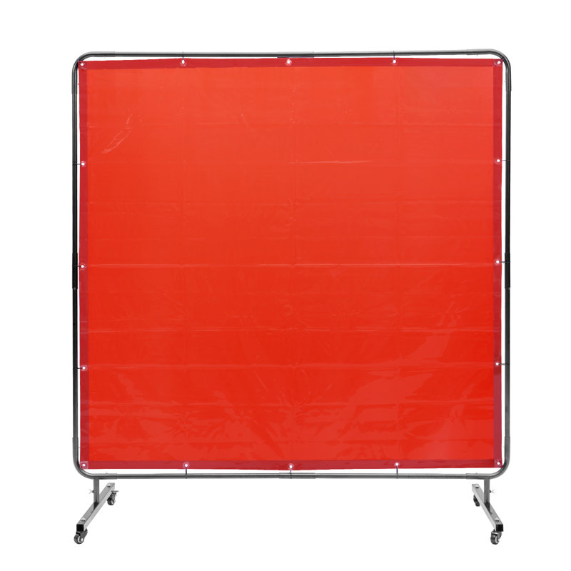 Écran de soudage avec cadre, écran de rideau de soudage, écran de protection en vinyle résistant à la flamme, Rouge