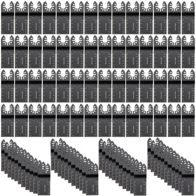 100PCS Oscillating Saw Blades, Quick Release Multitool Blades Kit, HCS Tool Blades For Wood Plastic, Compatible With Dewalt Dremel Fein Worx Bosch Makita Milwaukee