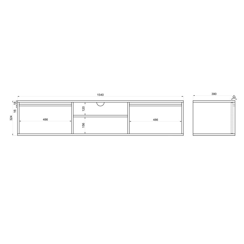 Akhi Unfinished TV Stand for TVs up to 55", Green