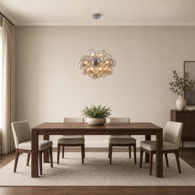 6-Light 20'' Modern Sputnik Bubble Glass Chandelier