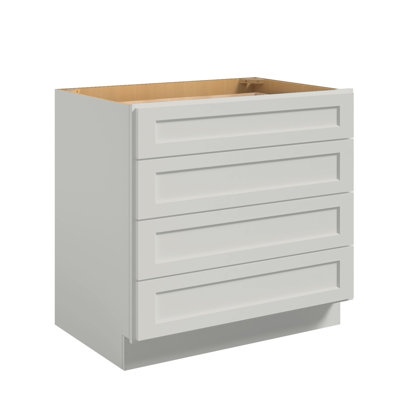 HOMEIBRO Cozy Design 36 W x 24 D x 34.5 H Ready-to-Assemble Plywood Shaker Standard Base Cabinet in Shaker Dove