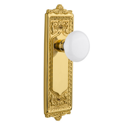 Egg & Dart Plate with White Porcelain Door Knob