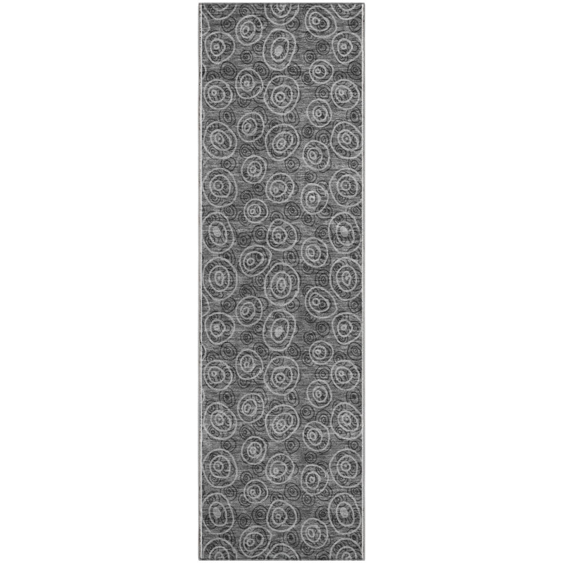 Premium Machine Washable Prisco Gray Rug, Runner 2'3" x 7'6"