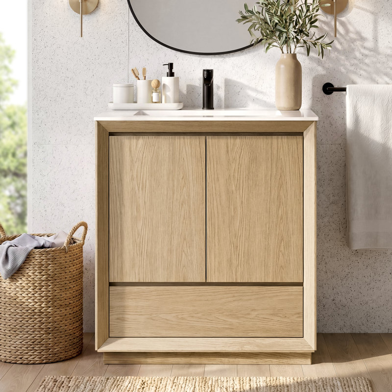 Meuble-lavabo avec lavabo en bois 30 po Almaraz