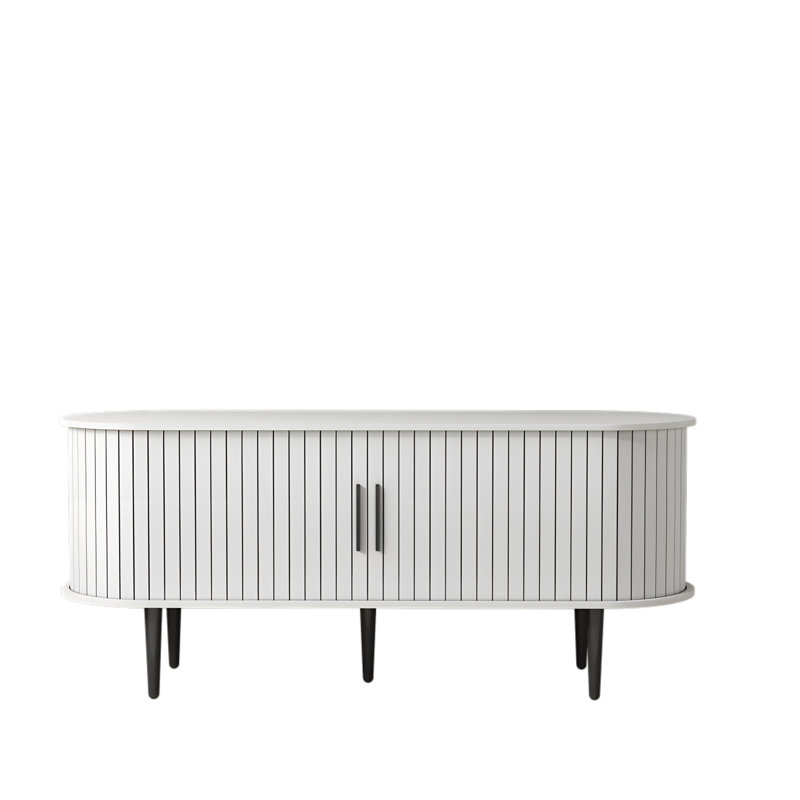 Meuble télé moderne en bois avec rangement et tablettes, White