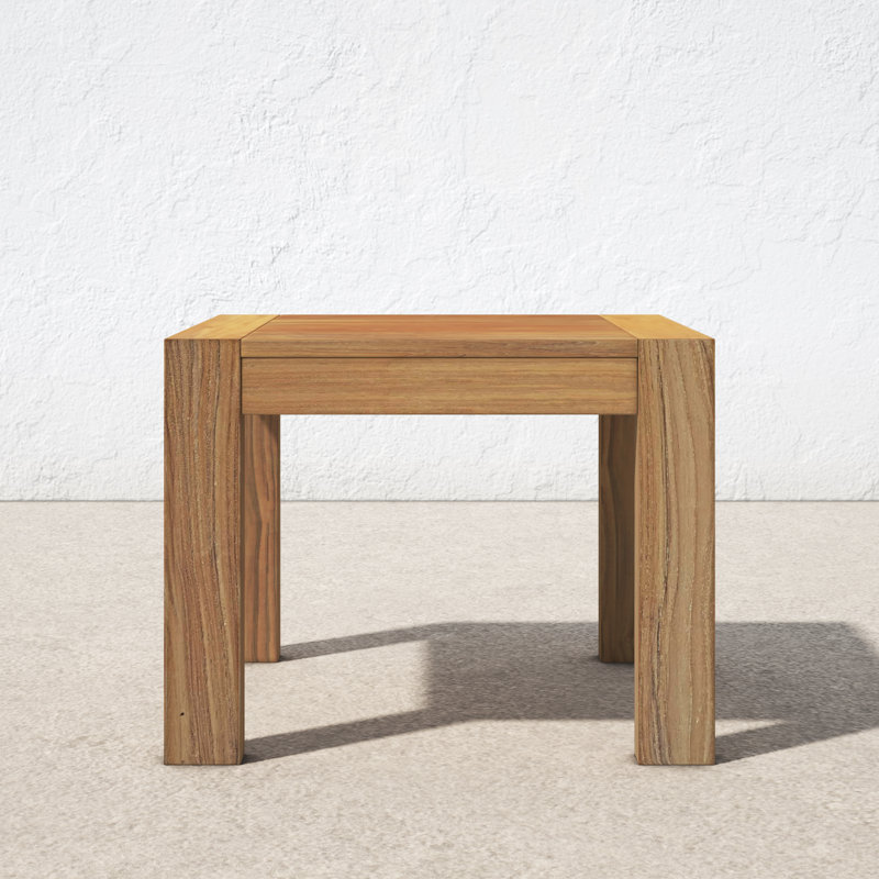 Natural Teak Solid Wood Rectangular Side Table