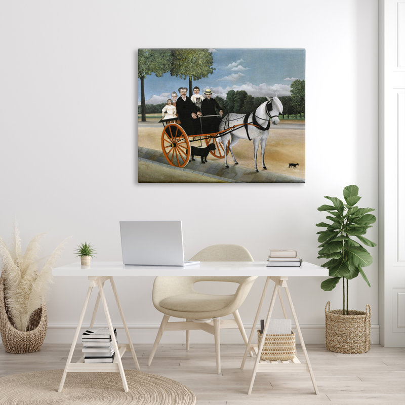 La Carriole du Père Junier par one1000paintings - peinture sur toile tendue, H 36 po x l 48 po x P 1,5 po, Toile tendue