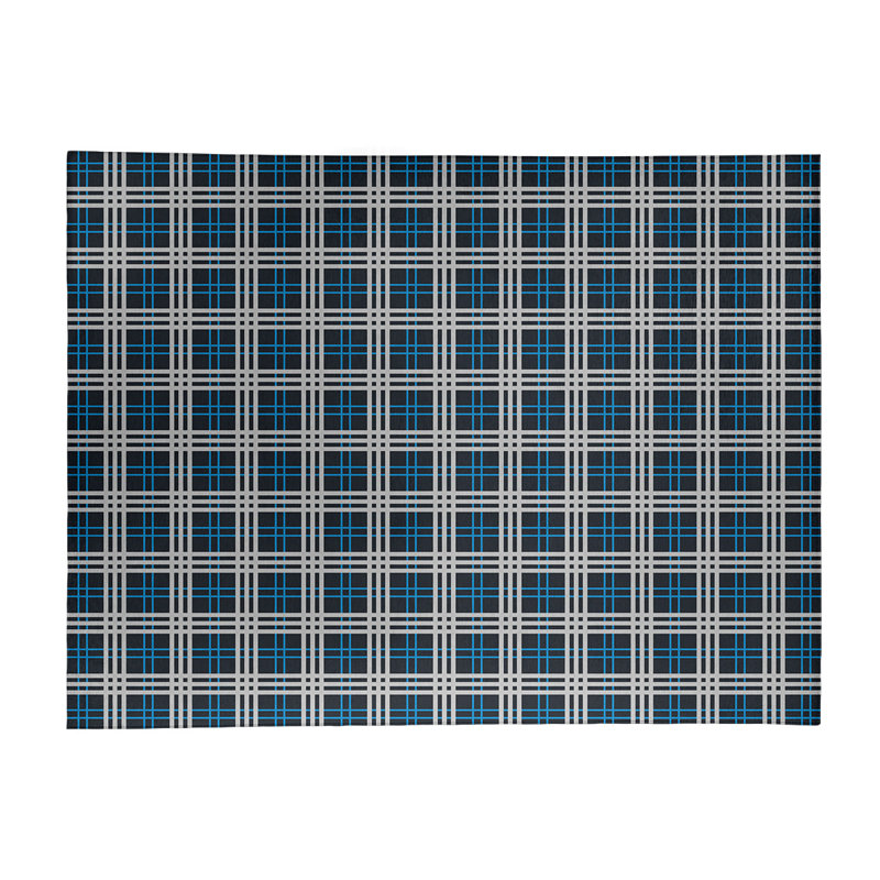 Tapis noir à carreaux, Rectangle 9 pi x 12 pi