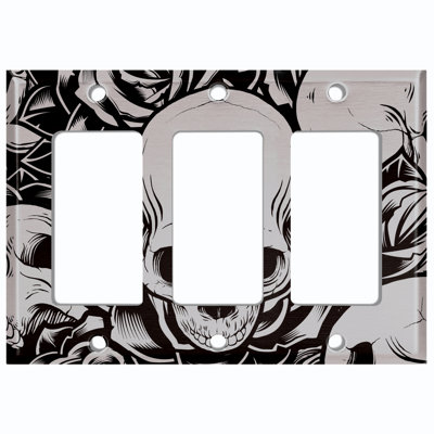 Patterned 3 - Gang Toggle Light Switch Standard Wall Plate