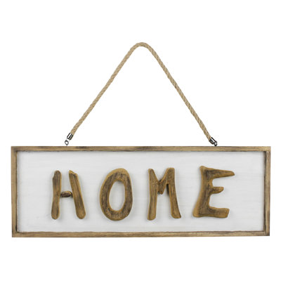 Home Sign with Rope Hanger