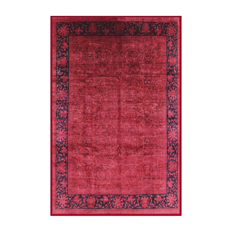 Tapis de style oriental rouge, Rectangle 5 pi x 8 pi