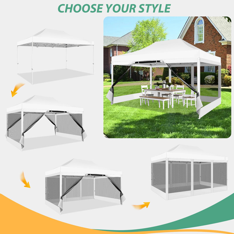 3 x 4.5m Steel Canopy, White