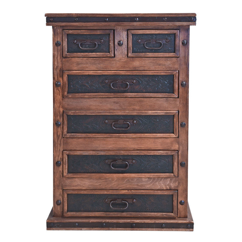 Sierra Forge Hand-Tooled Copper 5-Drawer Chest