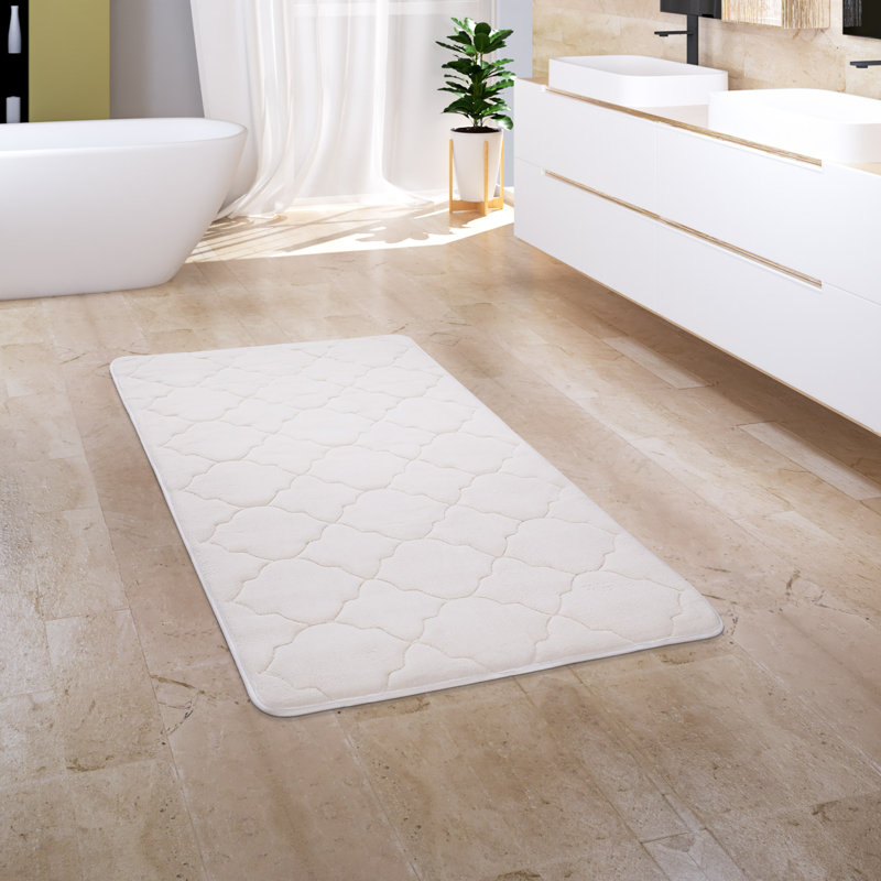 Corby Rectangle Bath Mat, 70cm W x 120cm L, Cream