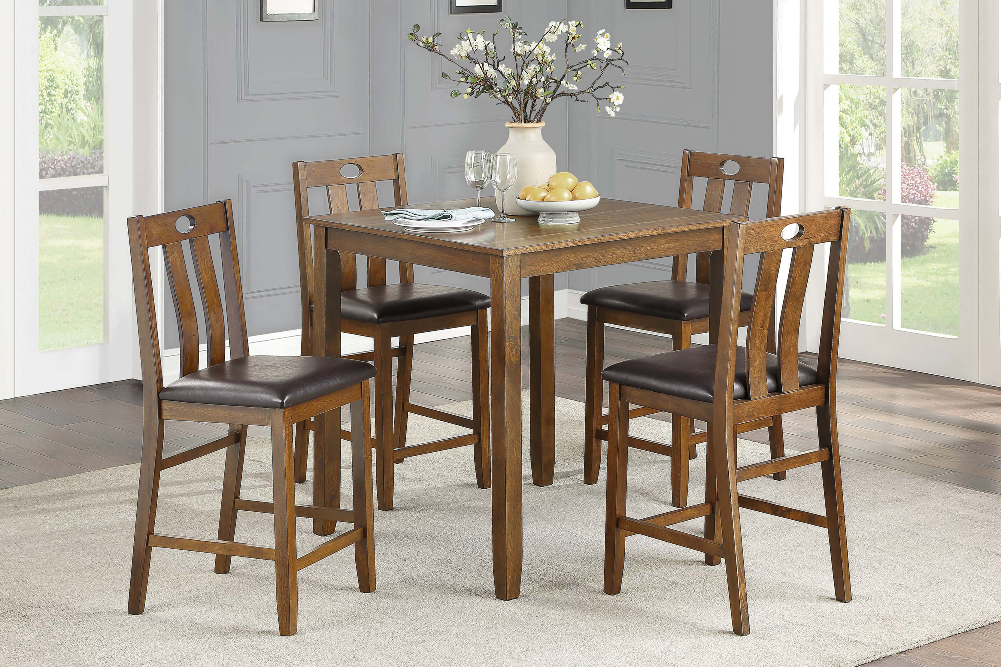 Latitude Run® 5Pc Counter Height Set Dining Table And 4 Chairs ...