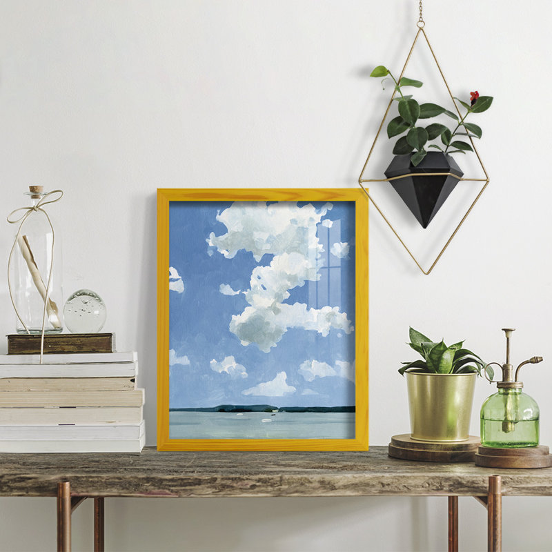 «Juillet Lakeside II», impression encadrée avec verre, H 15 po x l 12 po x P 1 po, Jaune