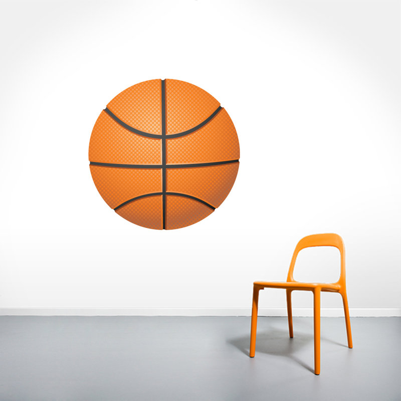 Décalcomanie murale basket, H 30 po x l 30 po