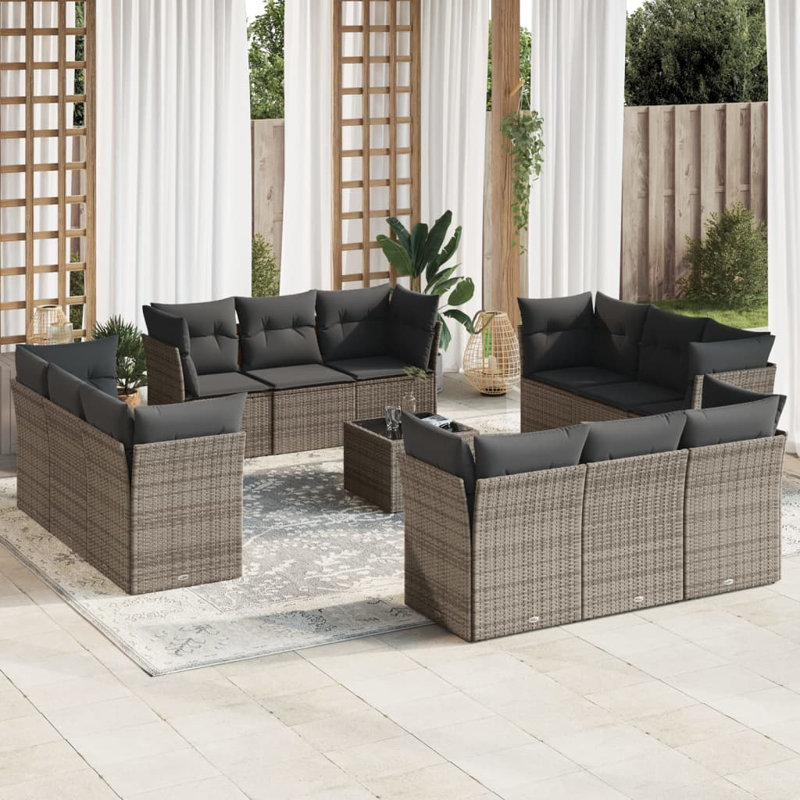 Vidaxl Garden Sofa Set Grey, Dark Grey