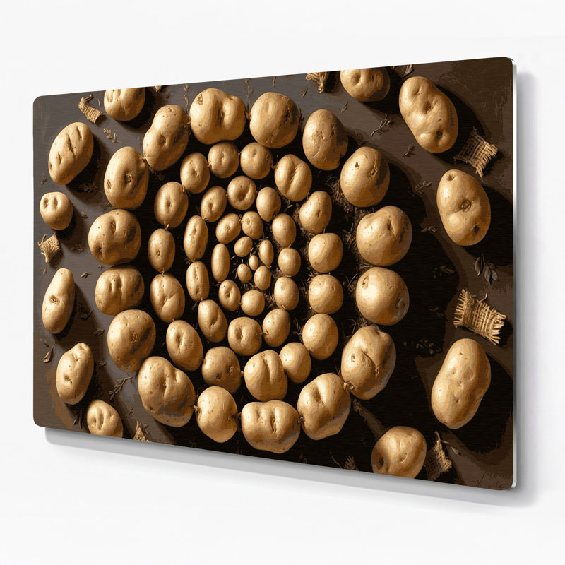 Légumes, pomme de terre, art mural brun doré du Yukon, 20" H x 24" W x 0.05" D
