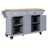 Kitchen Island With Rubber Wood Countertop, Kitchen Cart On 5 Wheels With Storage Cabinet And 2 Top Drawers And A Center Double Layered Storage Drawer, Kitchen Island-250576465