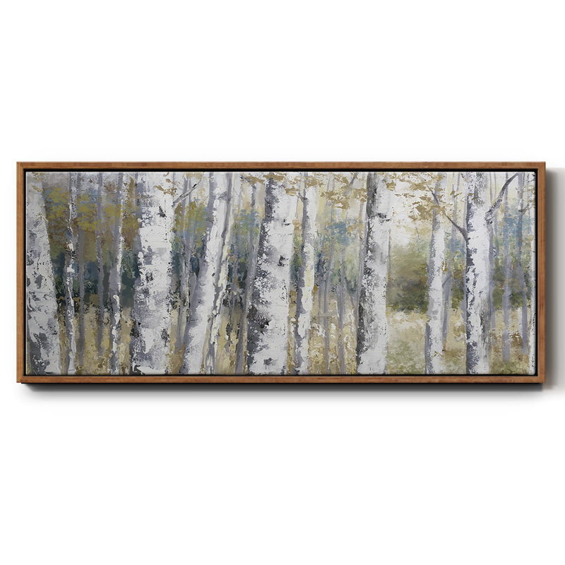 Hidden Birch- Framed Canvas, 20" H x 50" W