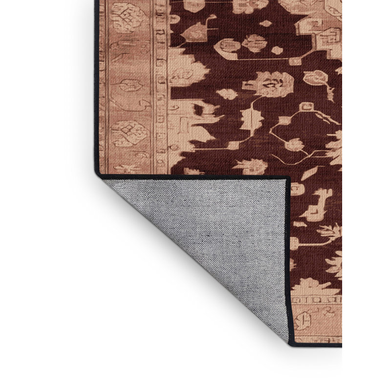 Machine Washable Overdyed Black Area Rug, Square 8'