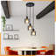 3-Light Smoked Grey Glass Kitchen Island Pendant