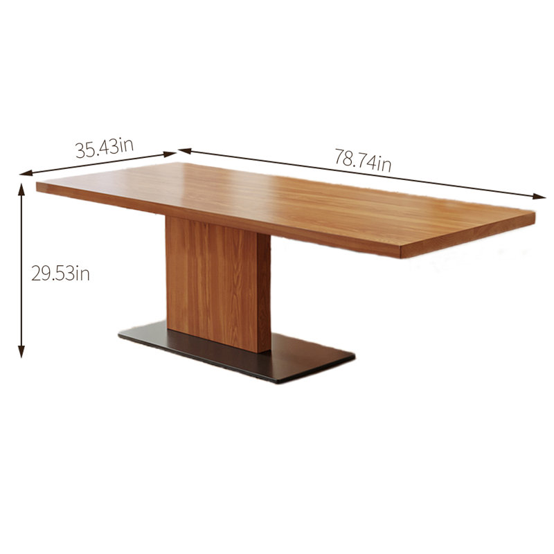 Table de salle à manger en bois de frêne massif, L 35,43 po x L 78,74 po