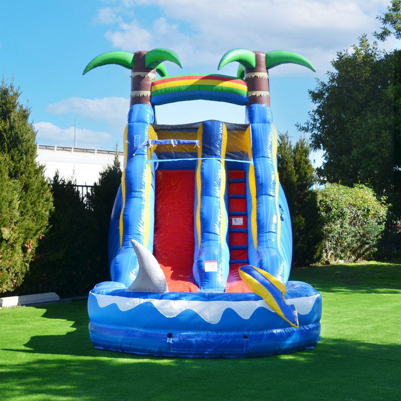 Glissade d'eau HeroKiddo 15 pi de qualité commerciale (avec piscine et souffleur)