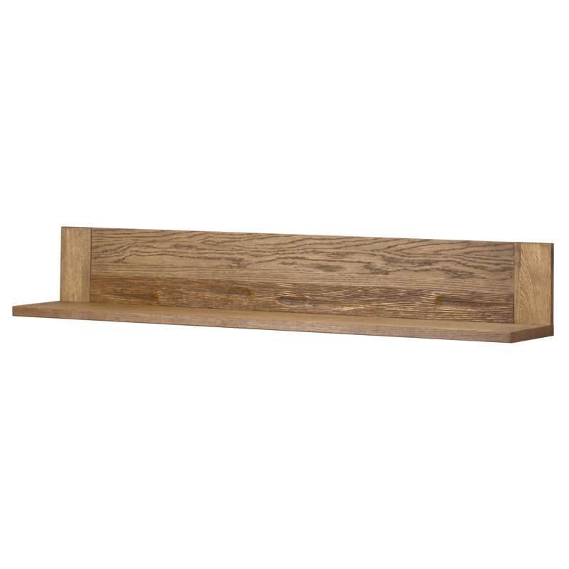 VELVET Solid and Manufactured Oak Wood Wall Shelf, Rustical Oak, 24.4 cm H x 160.8 cm W x 25.4 cm D