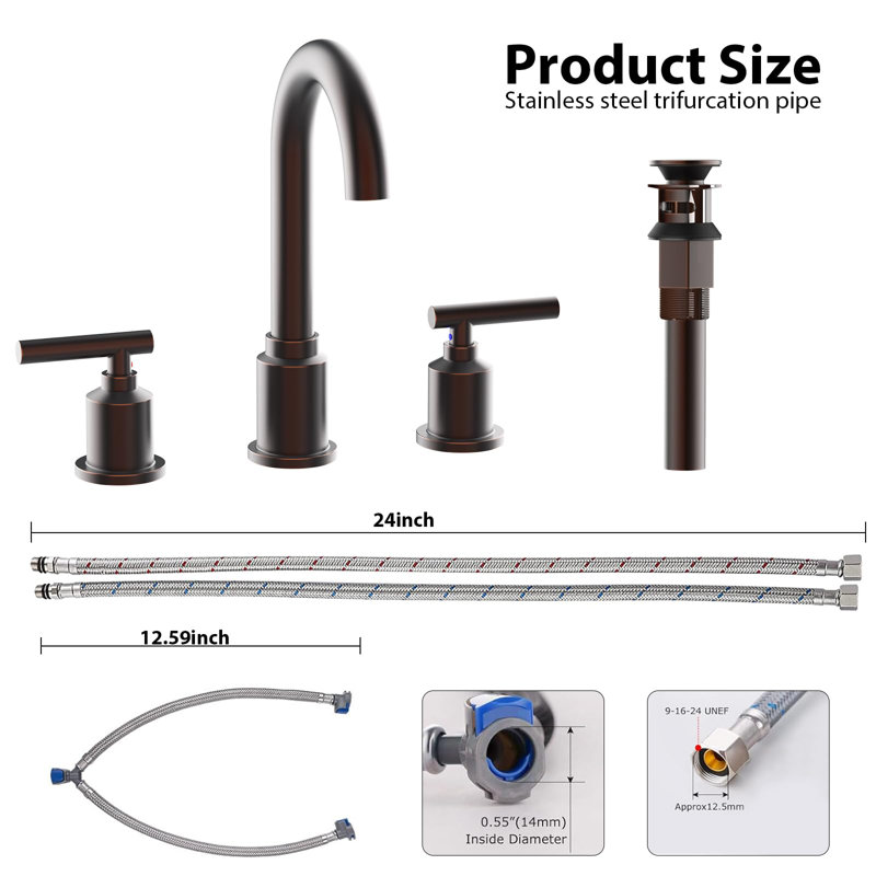 Bathroom Faucet, Widespread Bathroom Sink Faucet, 8 Inch Bathroom Faucet, Oil Rubbed Bronze