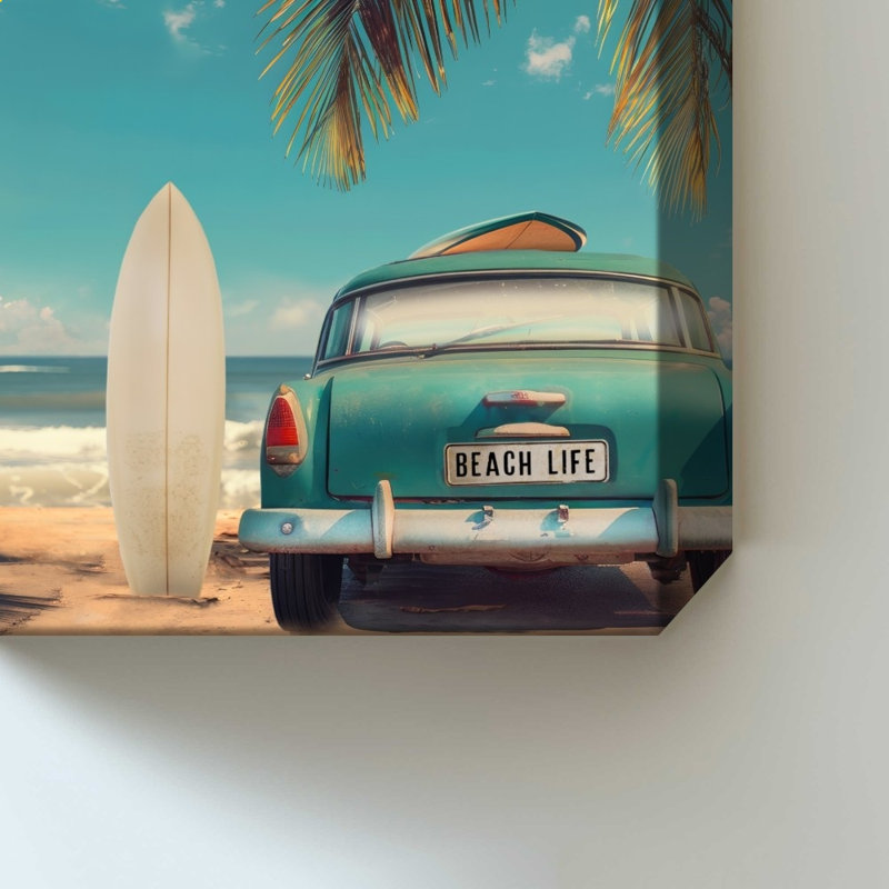 «Retro Beach» par CAD Designs - Impression sur toile, 30" H x 30" W