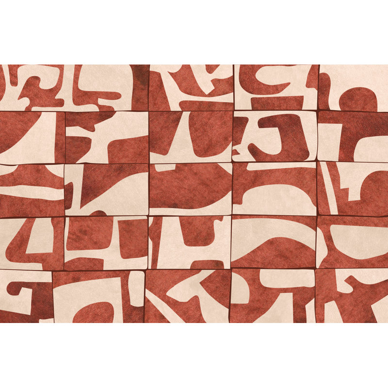 Dennesly Vinyl Machine Printed Area Rug, Rectangle 4'4.4" x 6'6.7"