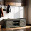 Banc rembourré en similicuir, banc de rangement, banc à chaussures pour hall d'entrée-667815301