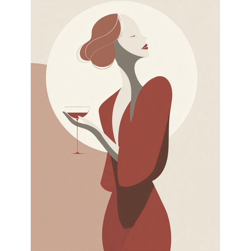 «Crimson Sip», art mural sur toile tendue, l 16 po x H 24 po x P 1,5 po