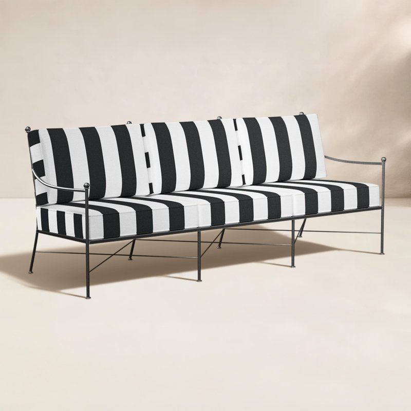 Provence Patio Sofa with Sunbrella Cushions, Cabana Classic Striped Sunbrella®