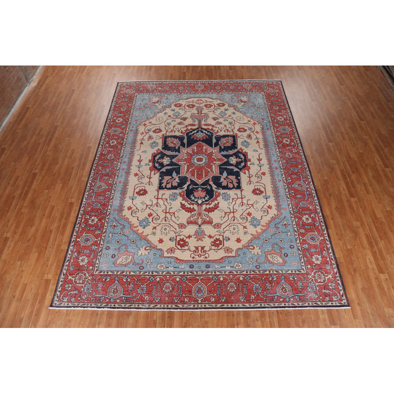 Tapis turc Floral Heriz Serapi noué à la main 10 x 13