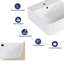 Lavabo de salle de bain rectangulaire mural avec trou de trop-plein l 15,7 "x P 16,5"
