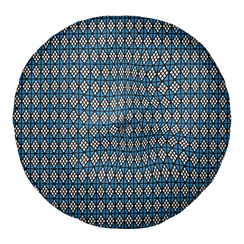Coussin de sol Katelyn Elizabeth, 26 po x 26 po, Noir / Bleu