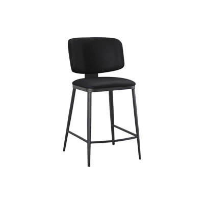 Tabouret de bar d'intérieur en métal avec siège et dossier en vinyle